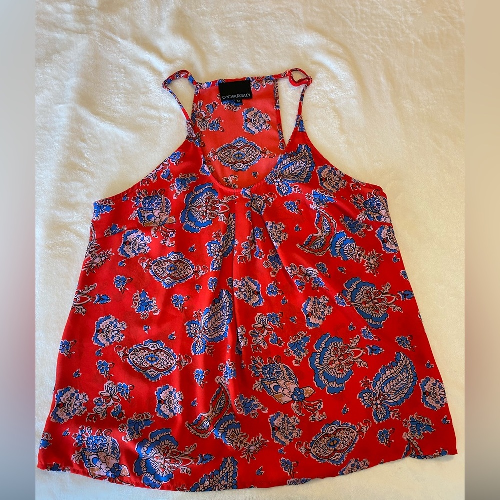 Cynthia Rowley Red White and Blue camisole spaghetti top medium
